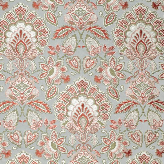 Felicity Aqua - Aqua & Teal Damask Upholstery Fabric 54 Inches"